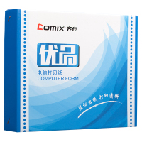 齐心(COMIX) CC2410-32K 优品电脑打印纸241-3彩色二等份600页不撕边 彩色 5盒/箱 单箱价格