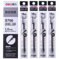 得力(deli) S766 中性笔芯1.0mm子弹头 黑色 20支/盒 单盒价格
