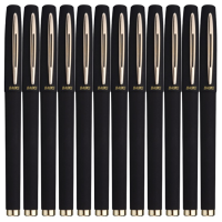 宝克(baoke) PC1848 容量黑色中性笔品质办公签字笔磨砂笔杆水笔 1.0mm 12支/盒