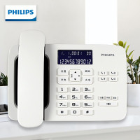 飞利浦(Philips) 电话机座机 固定电话办公家用来电报号双插孔一键拨号白色 CORD492 jh