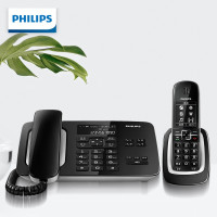 飞利浦(Philips) 数字无绳电话机座机 家用无线子母机办公固话电话本黑名单来电语音报号码黑色 DCTG492 jh