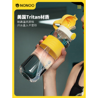NONOO Tritan小胖杯运动水杯 大容量健身水壶户外便携儿童耐高温吸管太空杯子 NP580SA1樱草黄 jh