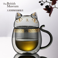 大英博物馆 带盖双层玻璃杯 盖亚·安德森猫咖啡杯水杯子牛奶