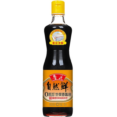 鲁花自然鲜炒菜香酱油500ml(4瓶装) 凉拌炒菜家用 调味品 褐色Jh