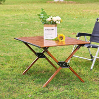 绿伞 户外折叠桌蛋卷桌铝合金露营桌子野餐桌椅便携式装备野营野外野炊 铝合金蛋卷桌 K-DJZ1016