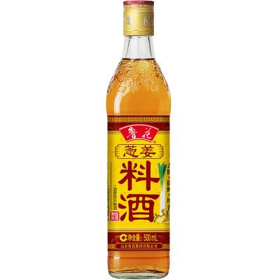 鲁花 调味品 葱姜料酒500ml 精选 葱姜料 陈年黄酒 4瓶装 jh
