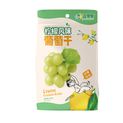 疆果果(JIANG GUO GUO) 疆果果新疆特产柠檬风味葡萄干210g2袋装