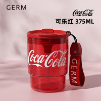 格沵 可口可乐夏季Tritan吸管水杯便携竹简塑料杯车载杯子375ML可乐红