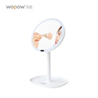 沃品(WOPOW) TD11 自动感应化妆镜LED充电式电池可旋转美妆带灯补光镜可自动关灯 白色