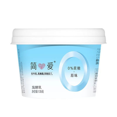 简爱 0%蔗糖酸奶 135g*12杯 5g天然乳蛋白低温酸奶