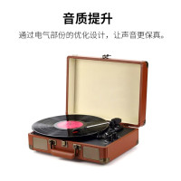 巴赫约翰 留声机黑胶唱片机蓝牙音响音箱复古留声机老式怀旧唱机礼物仿古胶片 羊巴皮白色唱片机