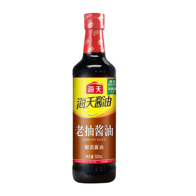 海天 老抽酱油500ml 厨房经典调味品烹饪炒菜红烧上色调料酿造酱油 500ml*1瓶