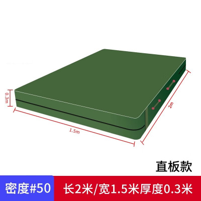军根 空翻体操垫子折叠加厚跳高海绵垫跆拳道攀岩训练舞蹈防护垫 直板款[2*1.5米*30cm 50密度]