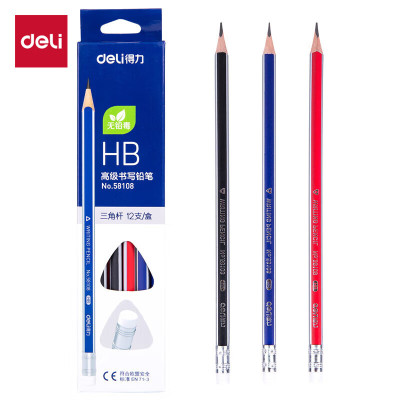 得力(deli) 高级书写HB铅笔学生铅笔 绘画涂鸦素描室外室内写生考试 12支/盒 58108