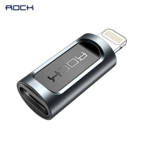 ROCKRCB0607 安卓苹果转接头全金属转换器type-c转lightning充电数据线支持
