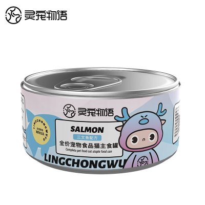 灵宠物语 宠物主粮猫粮全价宠物主食罐三文鱼85g*8罐