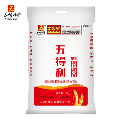 五得利(WUDELI) 六星超精小麦粉 袋装 饺子面粉 馒头烙饼 5kg