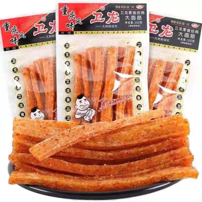 卫龙(WEI LONG) 辣条经典大面筋香辣味办公室休闲零食 大面筋102g*6