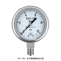 钢盾 膜盒压力表量程:-0.1-0.5MPa 介质:汽油/柴油/溶剂油/石脑油