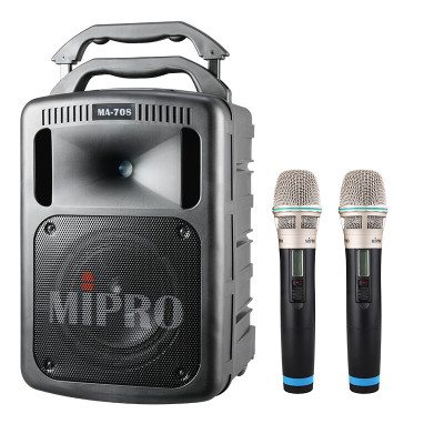 MIPRO咪宝 MA-708无线户外音响蓝牙便携式移动拉杆音箱大功率扩音器 标配双手持话筒