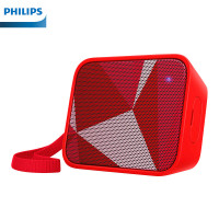飞利浦(PHILIPS)BT110音乐魔盒 户外运动随身便携蓝牙小音箱音响后置无源辐射器强劲低音亲肤硅胶温润手感红色