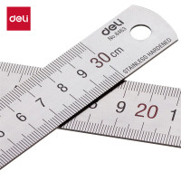 得力(deli) 30cm不锈钢直尺测量绘图刻度尺子 带公式换算表 办公用品 8463