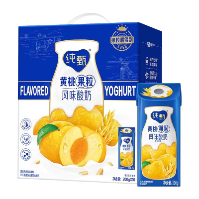 蒙牛 纯甄燕麦黄桃果粒风味酸奶200g*10瓶