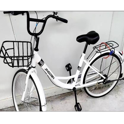 帝宜诺 自行车 轻便通勤自行车女式男士同款 白色带后车架