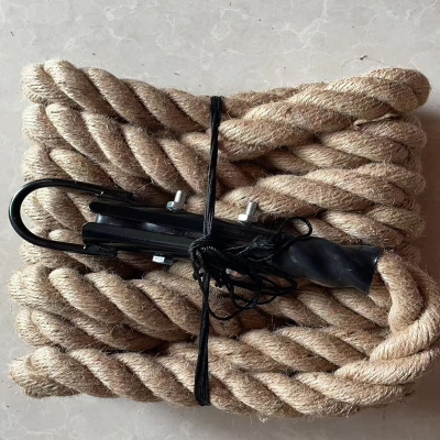 攀爬绳索体能训练绳索攀登绳臂力绳带钩户外爬绳臂力训练健身吊绳 30mm[3米1根]棉绳