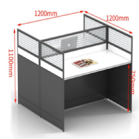2人工位办公桌 带下面的移动柜