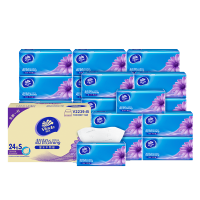 维达超韧抽纸V2239-B 3层130抽S码餐巾纸卫生纸巾自然无香整箱24包 蓝色
