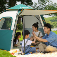 川崎 帐篷户外露营公园野外儿童家庭遮阳防雨便携式多人帐篷 六角自动帐篷K3X00-A0801-1