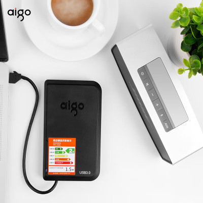 爱国者 (aigo) HD806 移动硬盘 2TB USB3.0 2.5英寸机械硬盘兼容Mac 黑色 (单位:块)