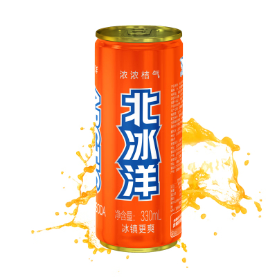 北冰洋 桔汁汽水330ml*6罐 果汁碳酸饮料