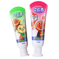 日本进口狮王LION面包超人婴幼儿童蛀护齿木糖醇牙膏0-6岁