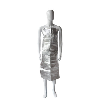 美康 MKP-1301 防火围裙 铝箔耐高温防护服 冶金钢铁隔热服 衣长1.1m 银白 一件