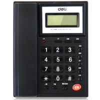 得力 786 来电显示 办公家用电话机 固定电话 座机液晶显示屏 黑色 一台
