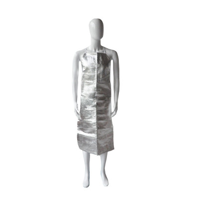美康 MKP-1301 防火围裙 铝箔防护服 耐高温冶金钢铁隔热服 衣长1.1m 银白 一件