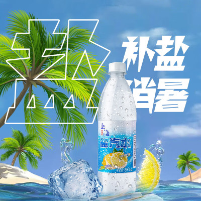 上海牌盐汽水夏季防暑降温碳酸饮料 600ml*24瓶