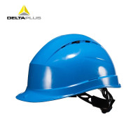 代尔塔 通风款石英4型 含透气窗工地安全帽 102009 蓝色 通风款