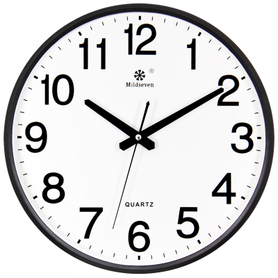 钟表挂钟客厅现代简约石英钟 C58(33cm) 黑边白盘一个