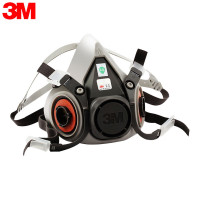3M 6200防毒面具 半面罩头戴式防护面具主体 需搭配配件使用 2个