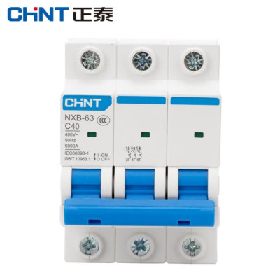 正泰小型断路器 NXB-63-3P-C40 过载空气开关 3P 40A 一个(5个起订)