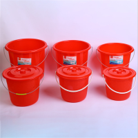 33cm*28cm红色大号带盖塑料水桶 加厚塑料提水桶 清洁桶圆桶带盖储水桶
