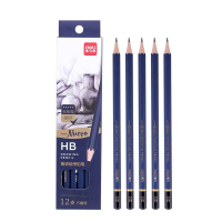 得力(deli)33598文具素描铅笔炭笔HB碳笔软中硬绘图铅笔美术绘画工具