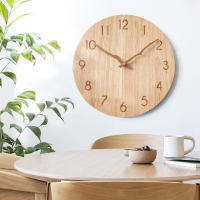 得力(deli) 欧式 实木挂钟客厅时尚创意时钟简约挂表装饰石英钟表