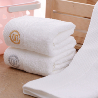 五星级酒店毛巾美容院宾馆包头巾用白色纯棉加厚大 200克面巾 40*80cm 银S标 0x0cm