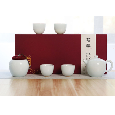 拓牌 6头玉青瓷-茶壶(纯色)配件:1壶、4杯、1茶叶罐 单件套 yz