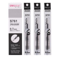 得力(deli) S761中性笔芯20支装 黑色0.7mm水笔签字笔芯 单盒装