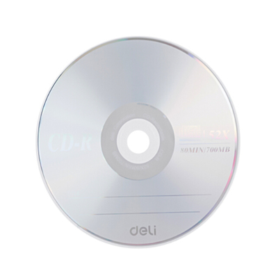 得力光盘 空白CD-R刻录DVD光盘车载MP3刻录碟 盒装 CD-R(50片3725) 单桶装